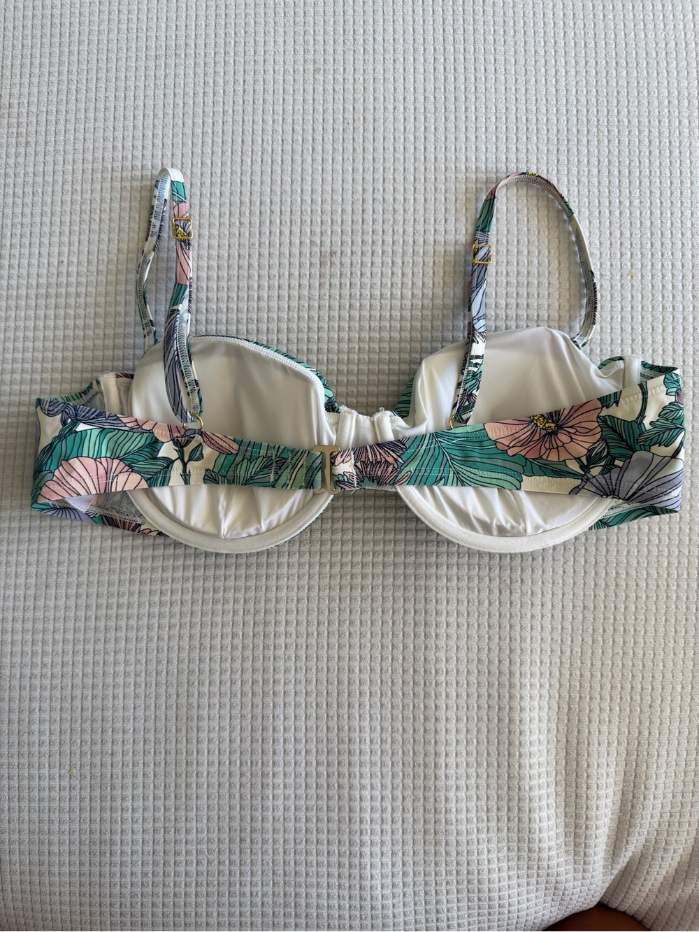 Tory Burch- Hibiscus Balconette- Floral Underwire Bathing Suit Top. Womens Xl - Picture 7 of 9